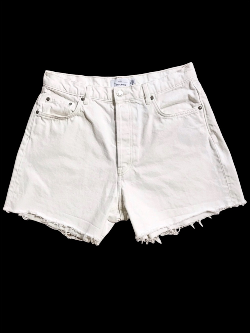 & Other Stories White Denim Button Fly Shorts Size 10